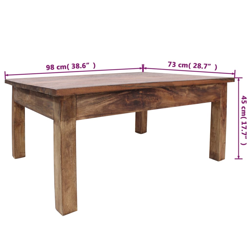 Salontafel 98X73X45 Cm Massief Gerecycled Hout