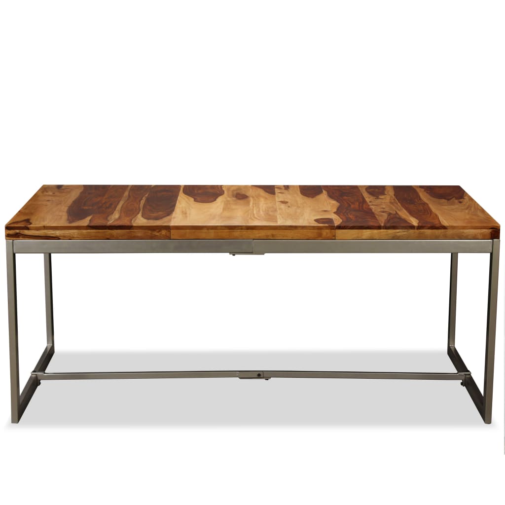 Eettafel 180 Cm Massief Sheeshamhout En Staal