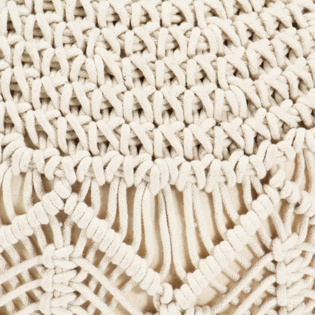 Poef macramé handgemaakt 45x30 cm katoen