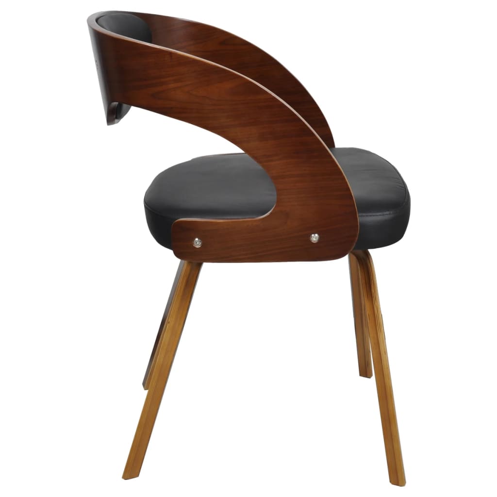 Eetkamerstoelen 4 St Gebogen Hout En Kunstleer Bruin