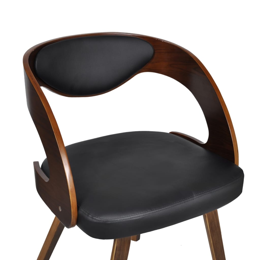 Eetkamerstoelen 4 St Gebogen Hout En Kunstleer Bruin