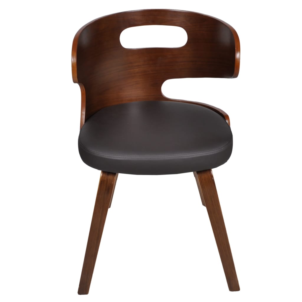 Eetkamerstoelen 4 St Gebogen Hout En Kunstleer Bruin