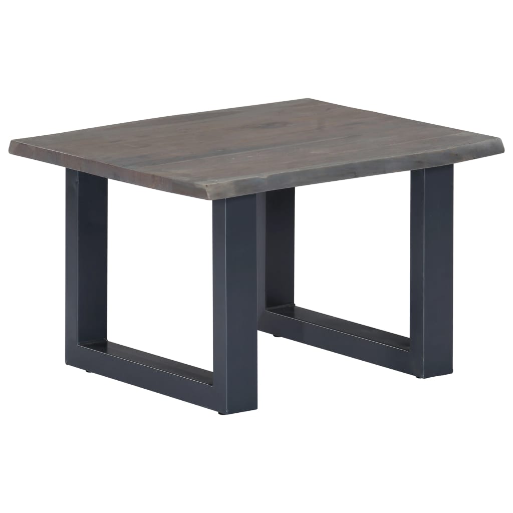 Salontafel met natuurlijke randen 60x60x40 cm acaciahout grijs