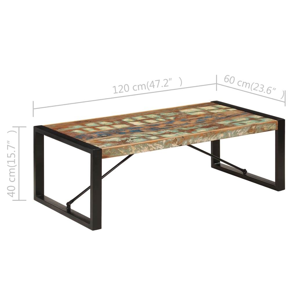 Salontafel 120X60X40 Cm Massief Gerecycled Hout