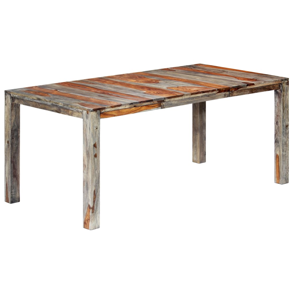 Eettafel 180X90X76 Cm Massief Sheeshamhout Grijs 180 x 90 x 76 cm