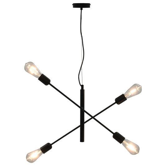 Plafondlamp met filament peren 2 W E27 zwart