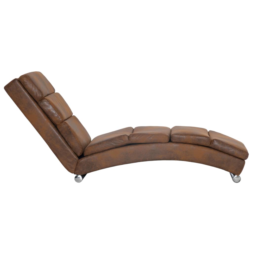 Chaise Longue Kunstsuède Bruin