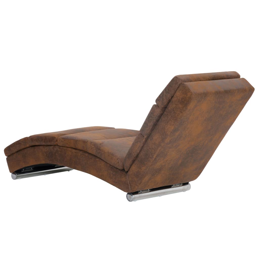 Chaise Longue Kunstsuède Bruin