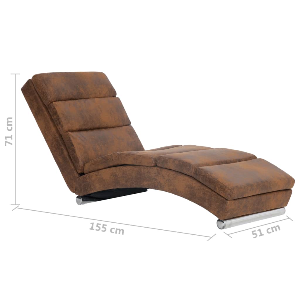 Chaise Longue Kunstsuède Bruin