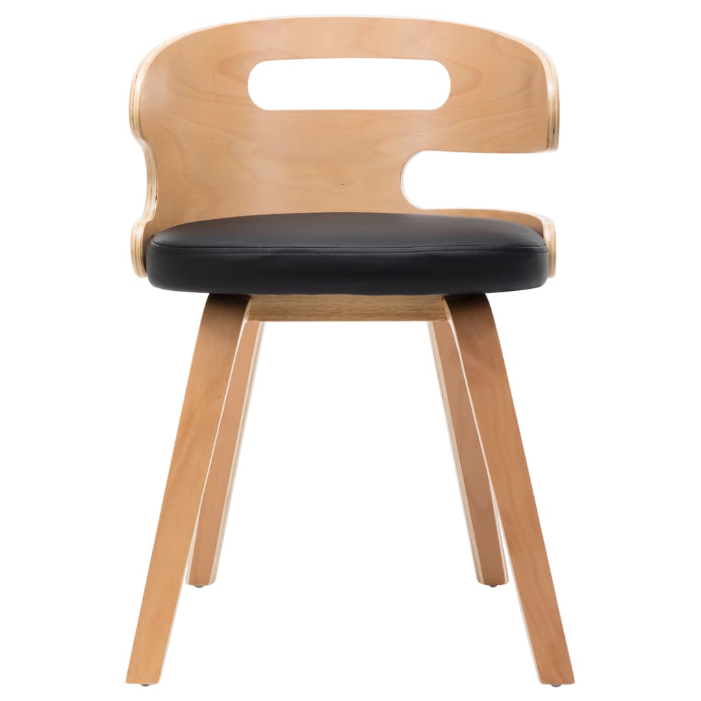 Eetkamerstoelen 2 st gebogen hout en kunstleer