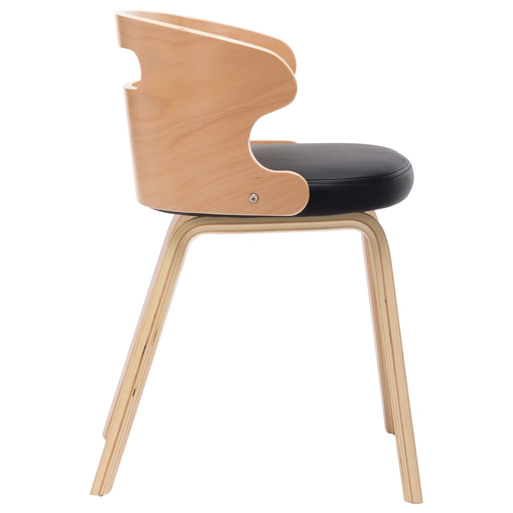 Eetkamerstoelen 2 st gebogen hout en kunstleer