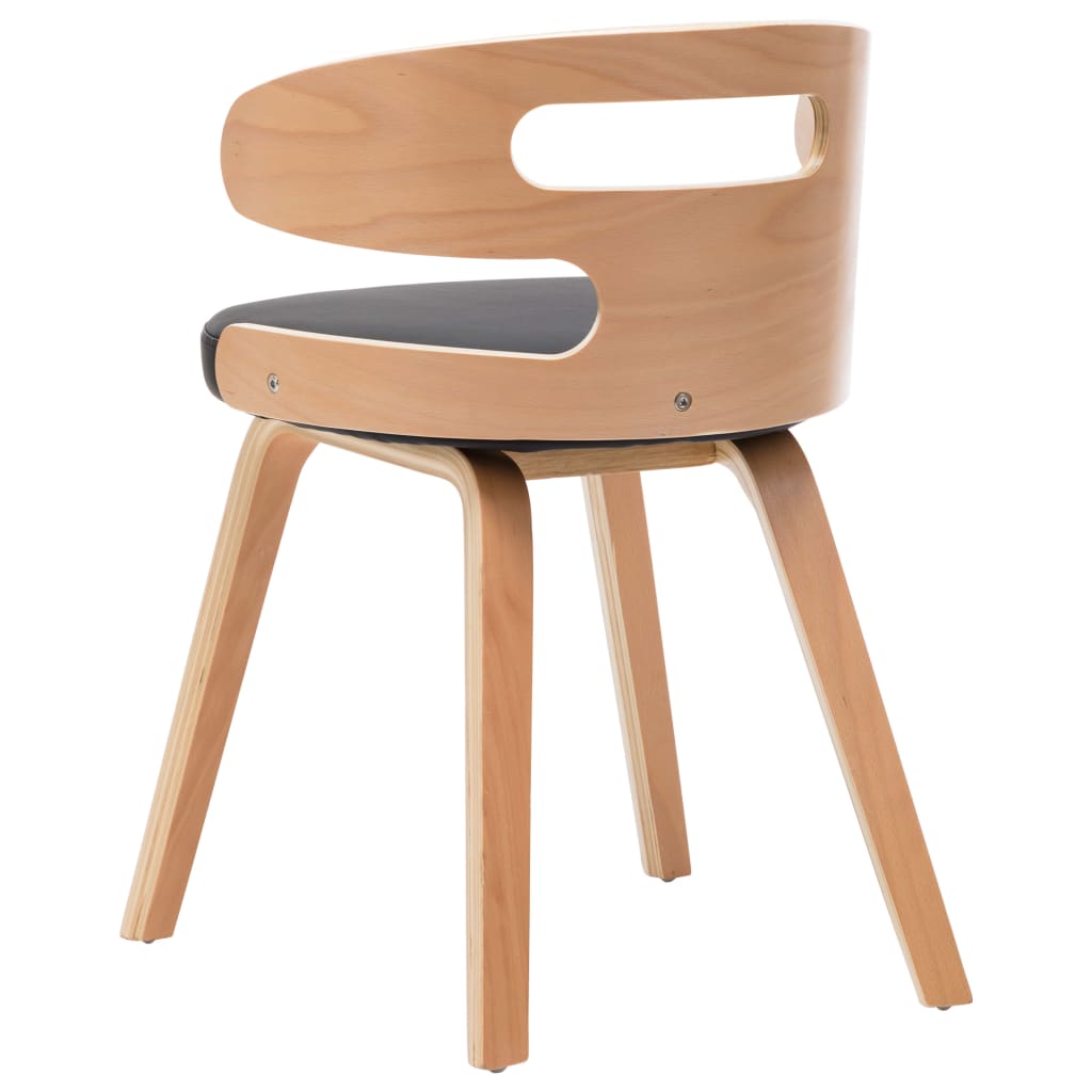 Eetkamerstoelen 2 st gebogen hout en kunstleer