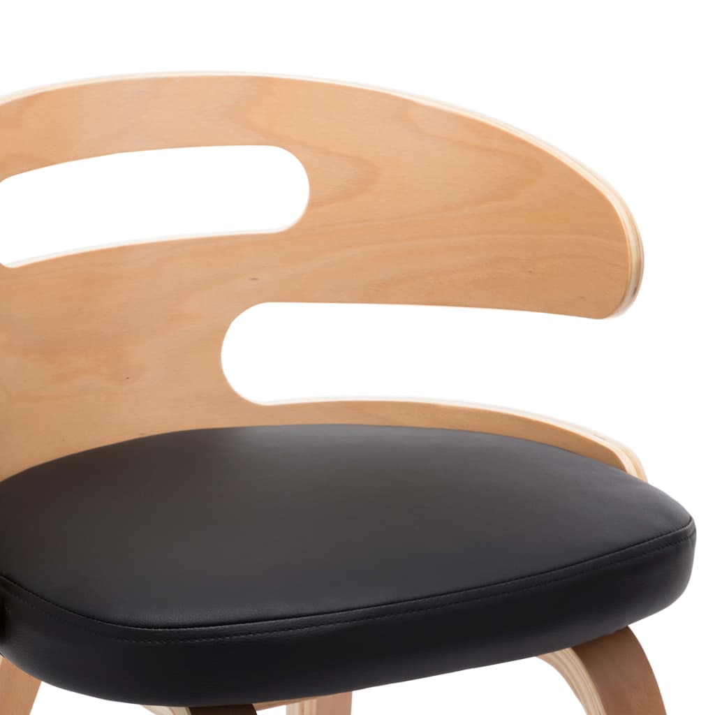 Eetkamerstoelen 2 st gebogen hout en kunstleer