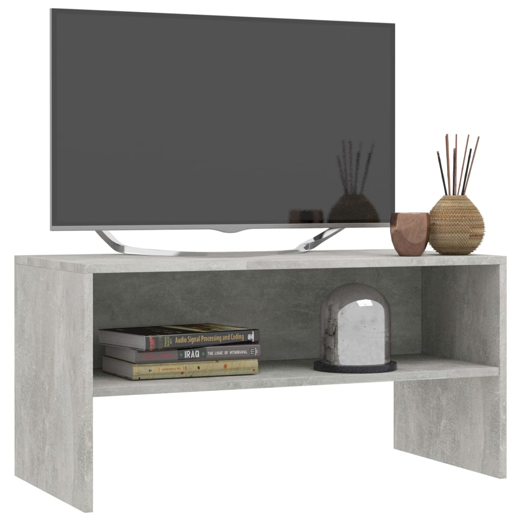 Tv-Meubel 80X40X40 Cm Bewerkt Hout Betongrijs 1