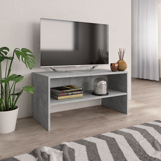 Tv-Meubel 80X40X40 Cm Bewerkt Hout Betongrijs 1