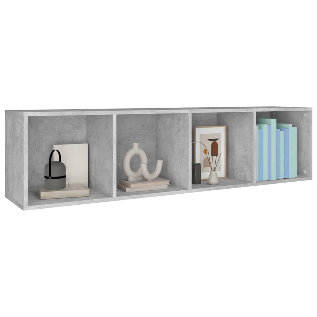 Boekenkast/Tv-Meubel 36X30X143 Cm Bewerkt Hout Betongrijs