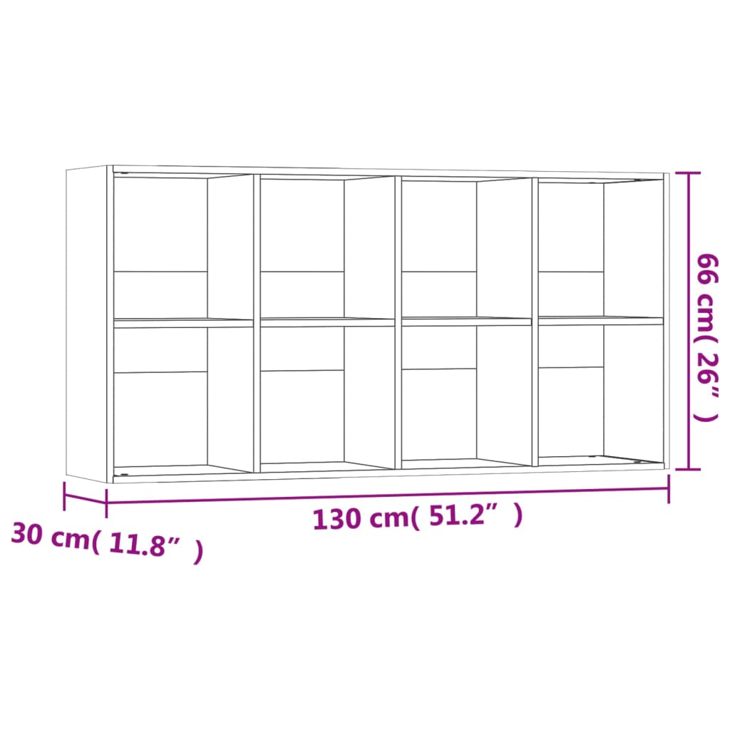 Boekenkast/Dressoir 66X30X130 Cm Bewerkt Hout Betongrijs