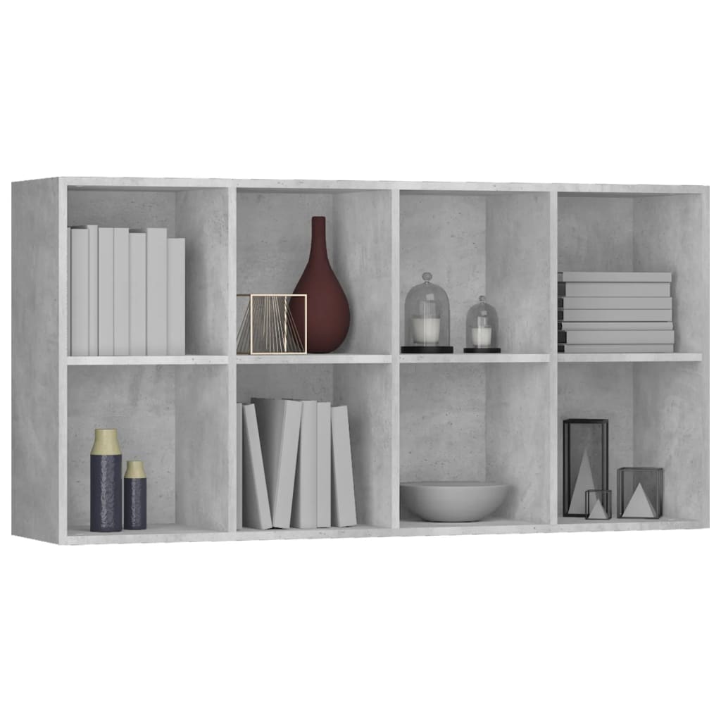 Boekenkast/Dressoir 66X30X130 Cm Bewerkt Hout Betongrijs