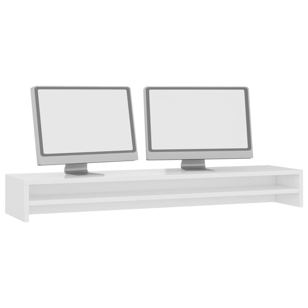 Monitorstandaard 100X24X13 Cm Bewerkt Hout Hoogglans Wit