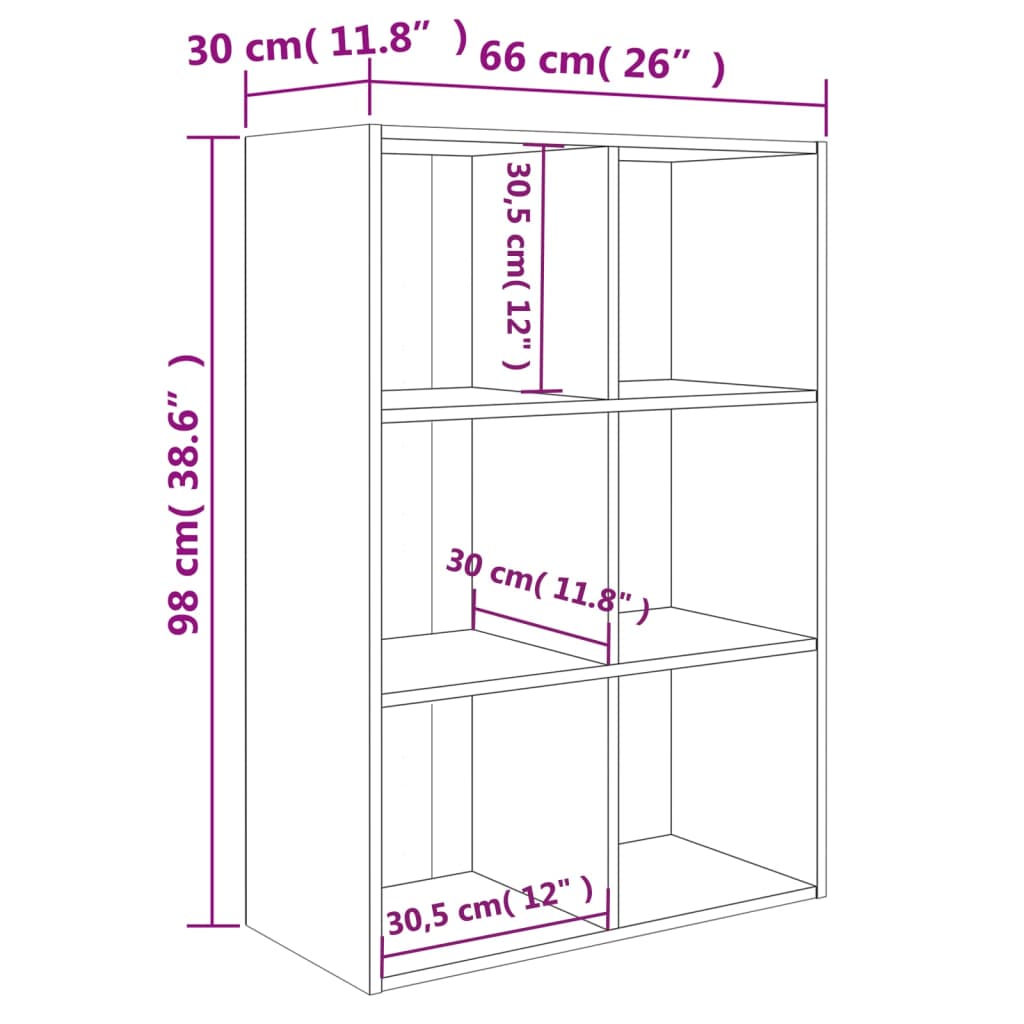 Boekenkast/Dressoir 66X30X97,8 Cm Bewerkt Hout Betongrijs 1