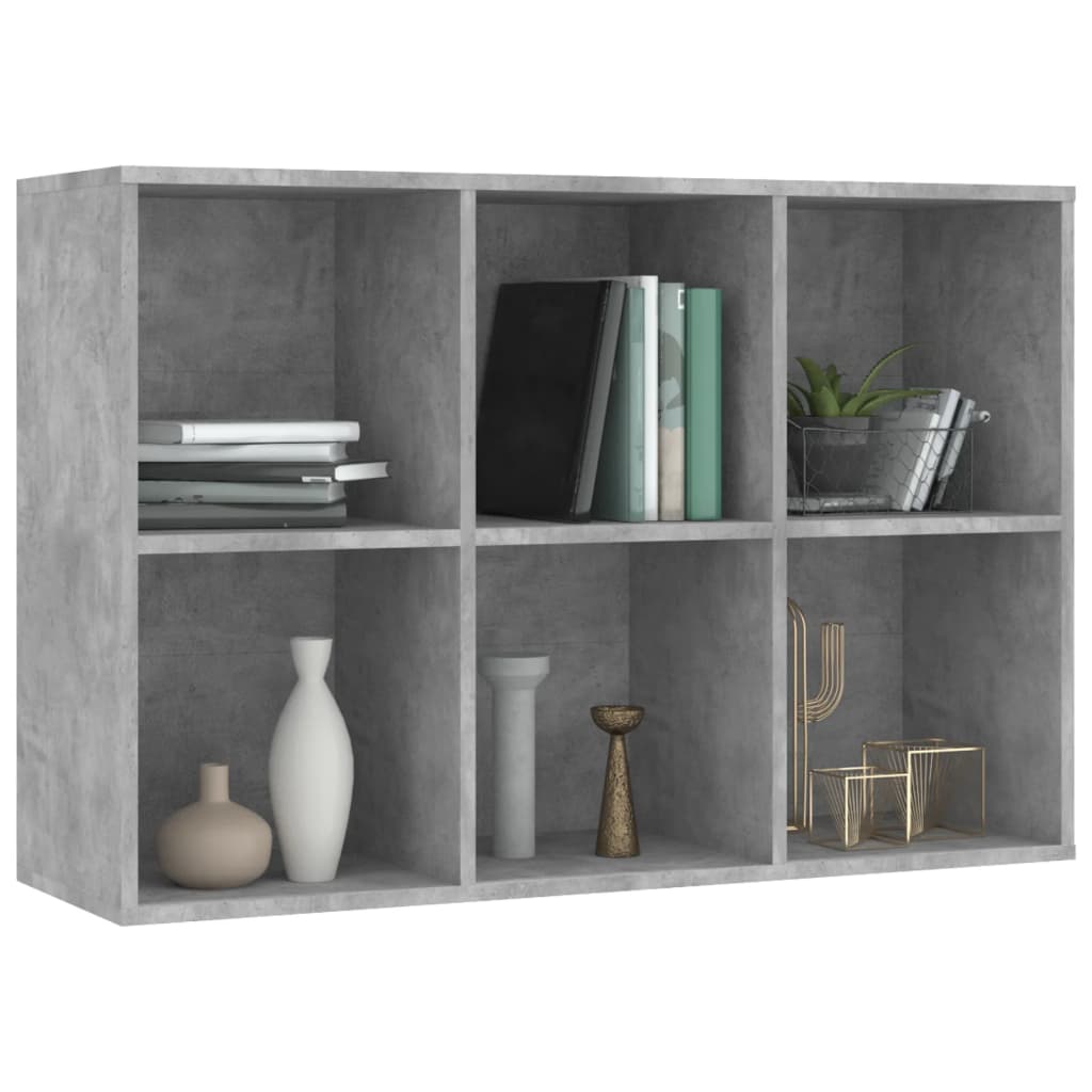 Boekenkast/Dressoir 66X30X97,8 Cm Bewerkt Hout Betongrijs 1