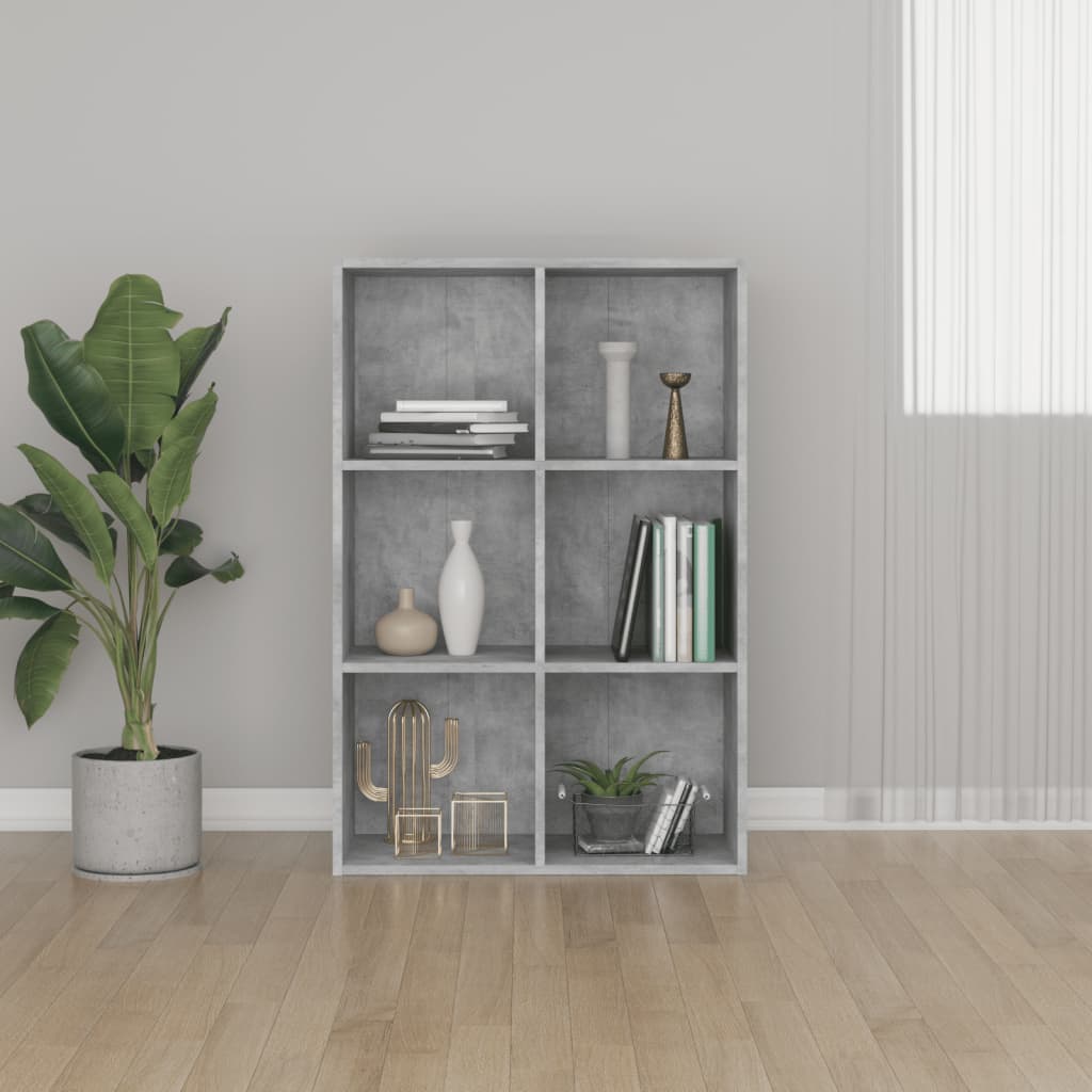 Boekenkast/Dressoir 66X30X97,8 Cm Bewerkt Hout Betongrijs 1