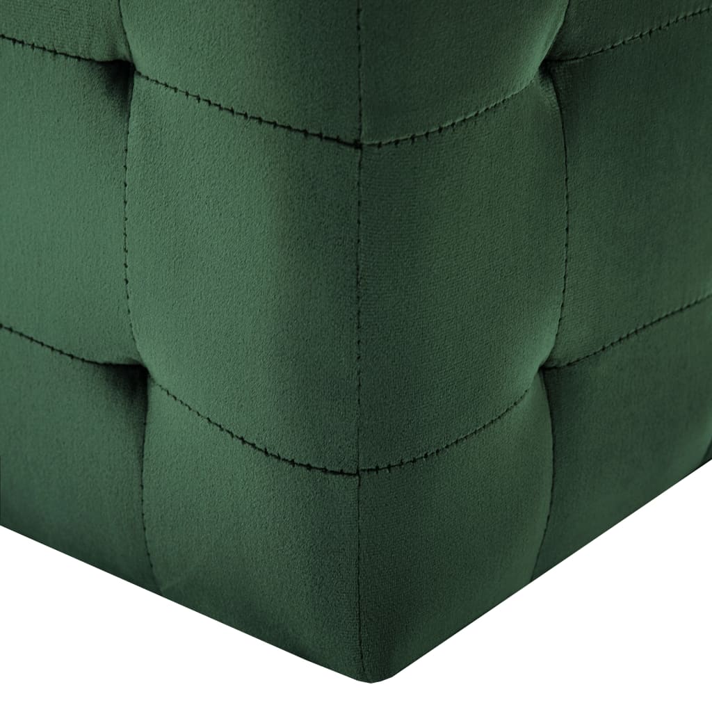 Poef 2 st 30x30x30 cm fluweel groen