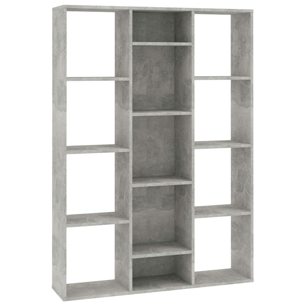 Kamerscherm/Boekenkast 100X24X140 Cm Bewerkt Hout Betongrijs