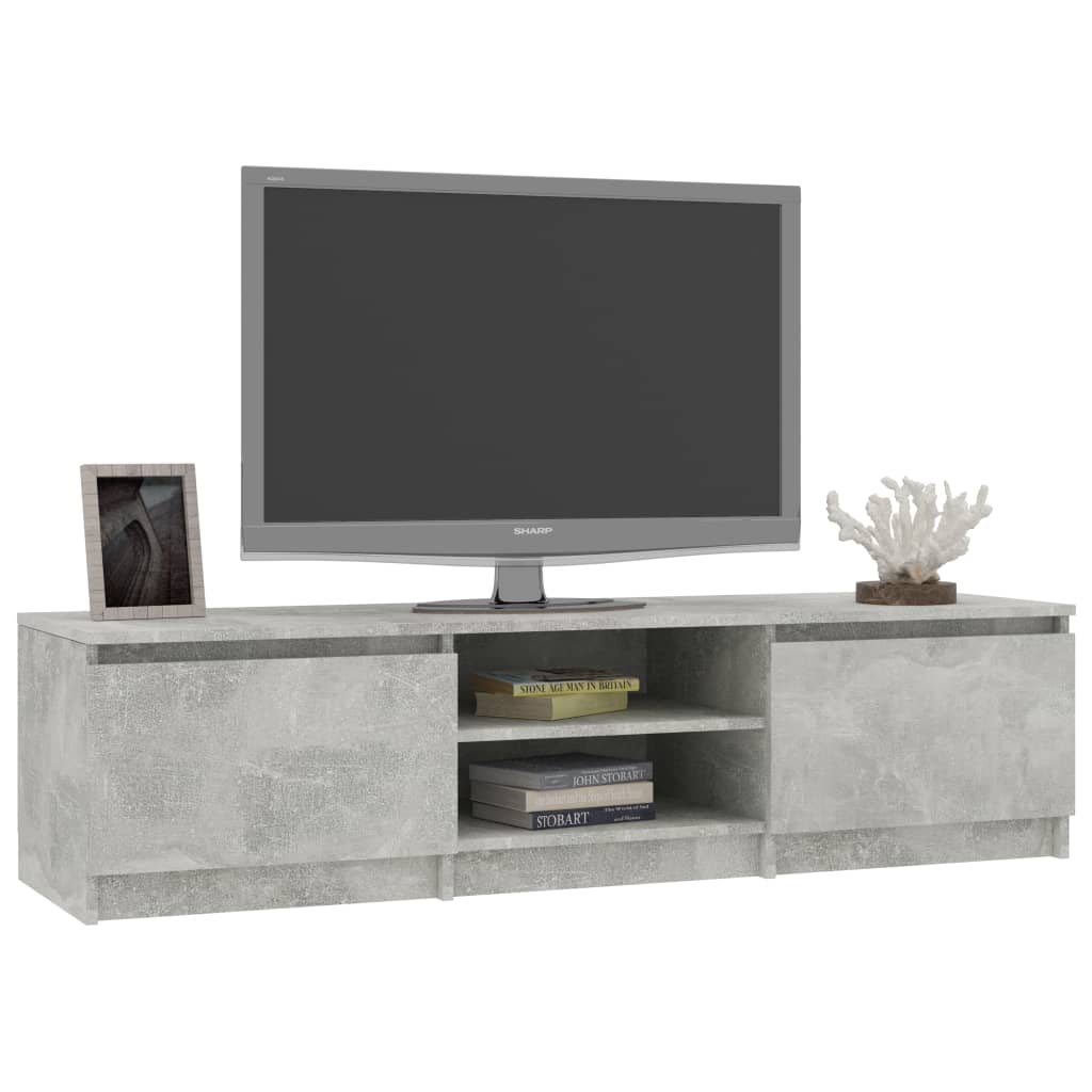 Tv-Meubel 140X40X35,5 Cm Bewerkt Hout Betongrijs