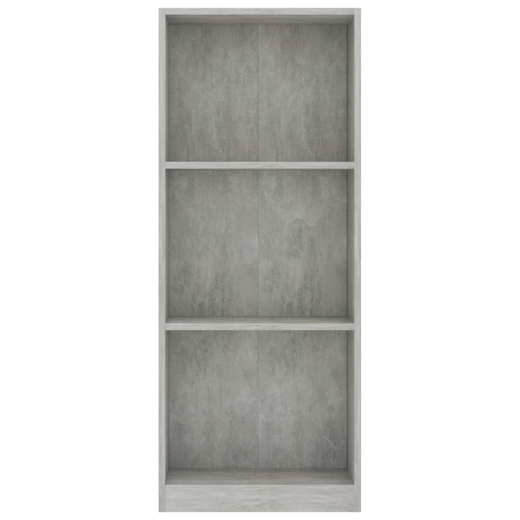 Boekenkast Met 3 Schappen 40X24X108 Cm Bewerkt Hout Betongrijs 40 x 24 x 108 cm