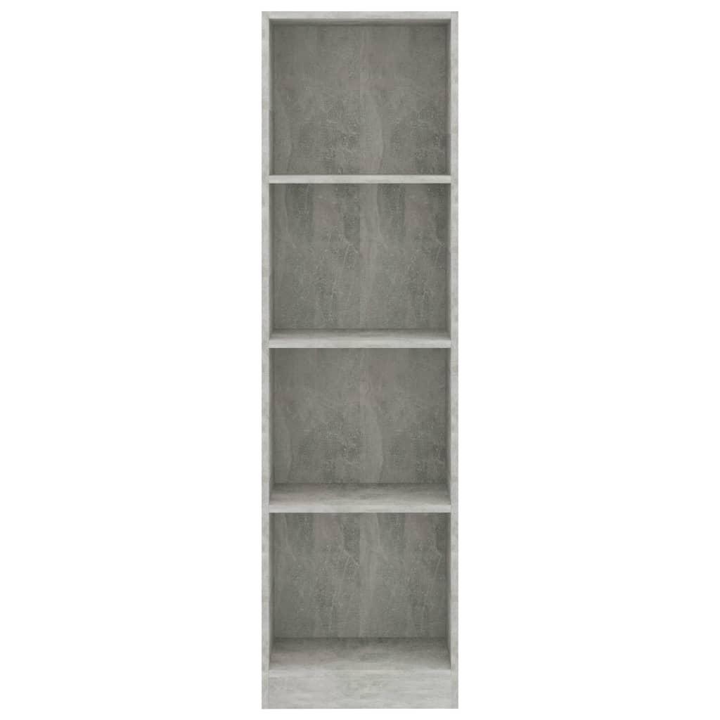 Boekenkast Met 4 Schappen 40X24X142 Cm Bewerkt Hout Betongrijs 40 x 24 x 142 cm