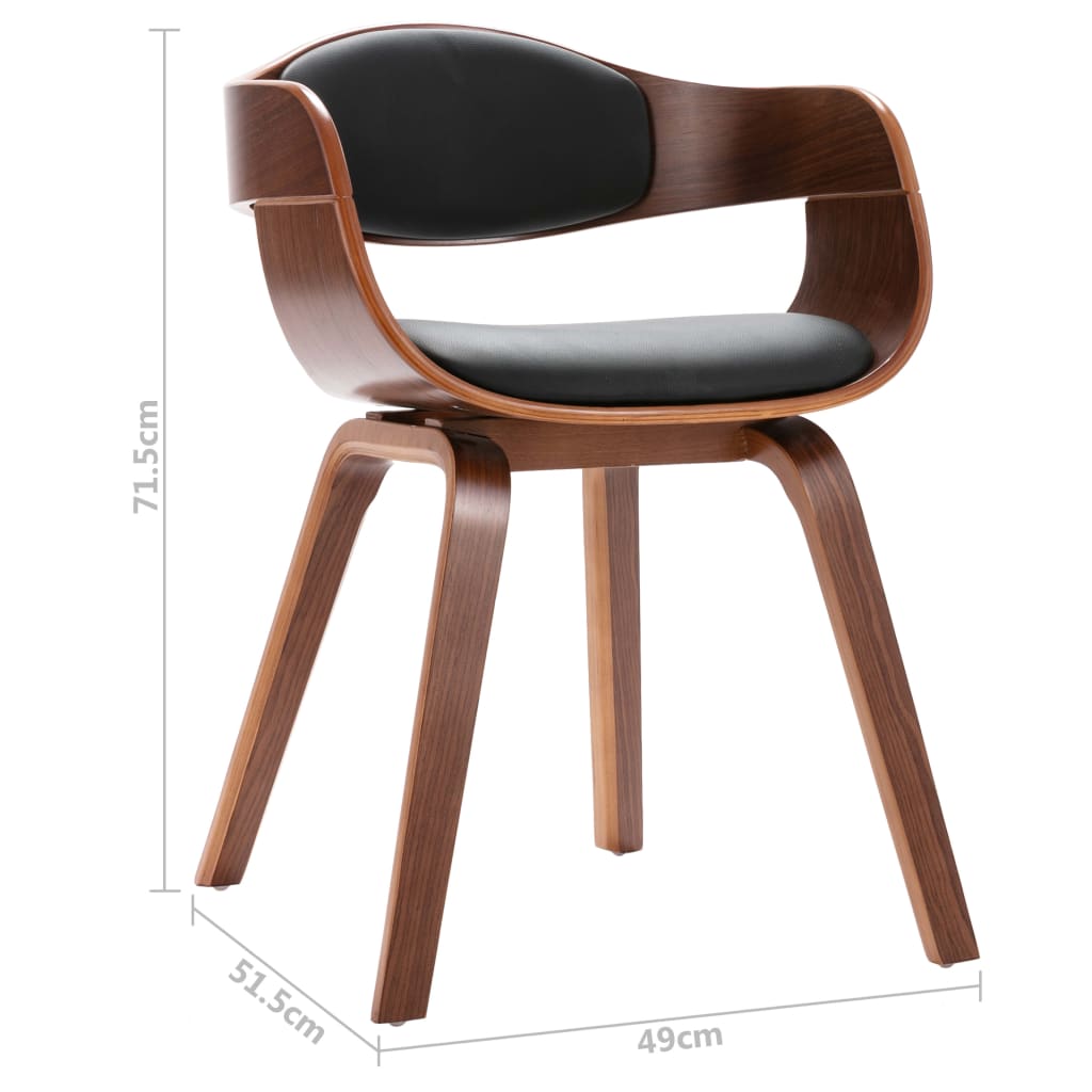 Eetkamerstoelen 2 st gebogen hout en kunstleer