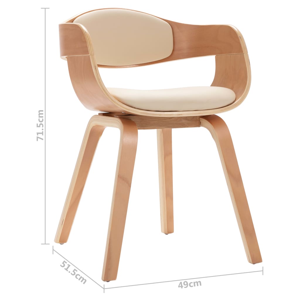 Eetkamerstoelen 2 St Gebogen Hout En Kunstleer