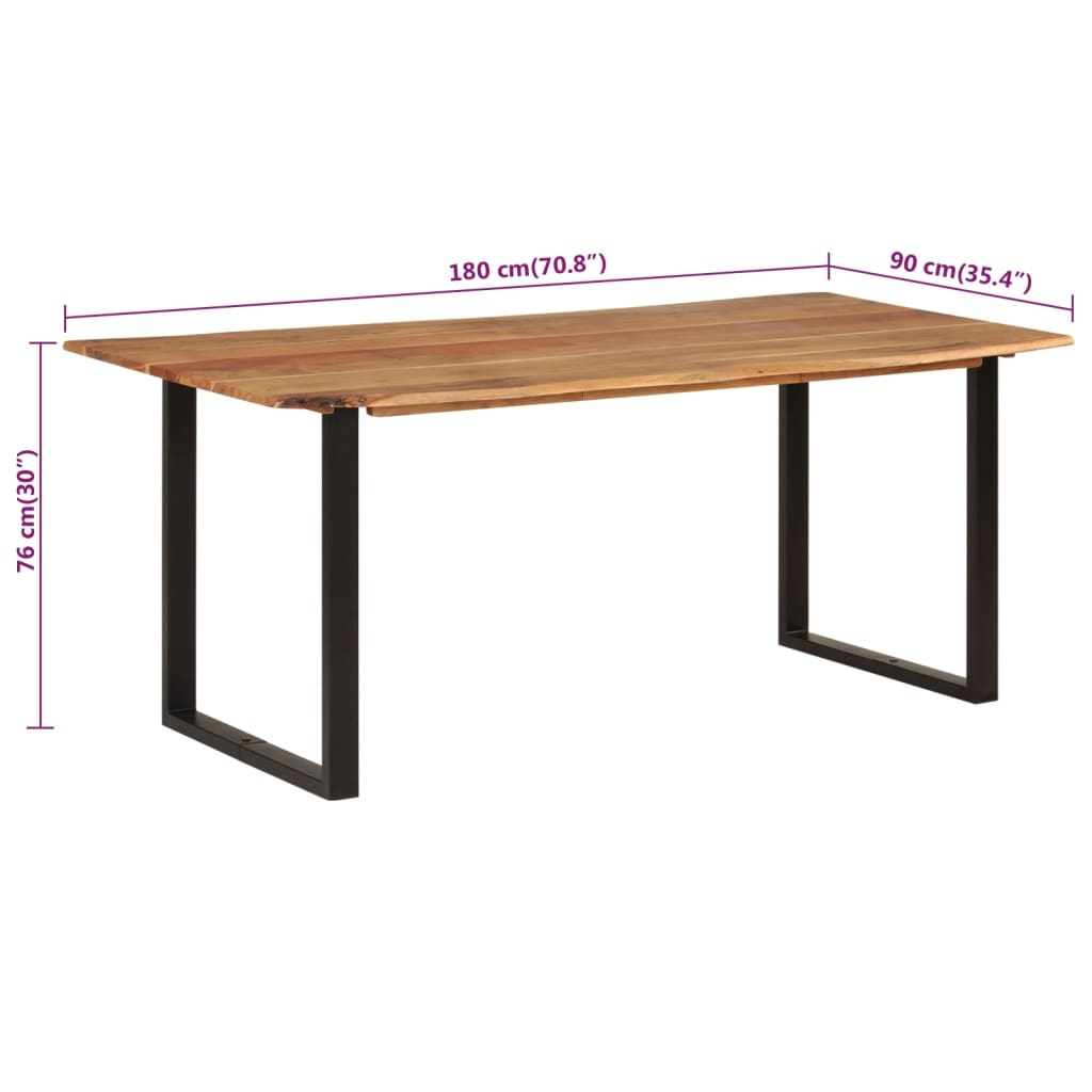 Eettafel 180x90x76 cm massief acaciahout