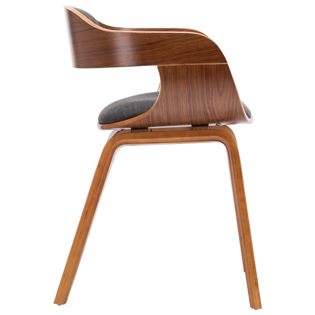 Eetkamerstoelen 4 St Stof En Gebogen Hout Donkergrijs