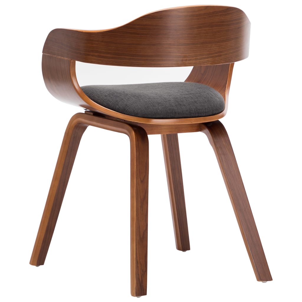 Eetkamerstoelen 4 St Stof En Gebogen Hout Donkergrijs