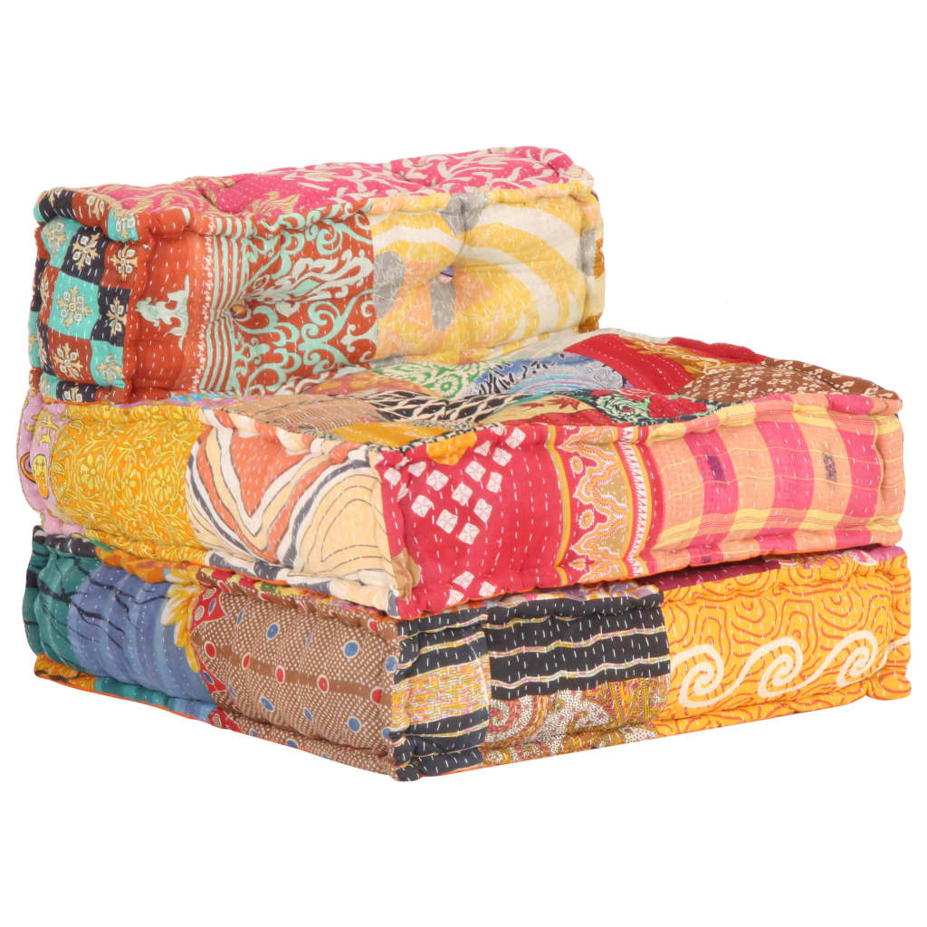 Poef Modulair Stof Patchwork