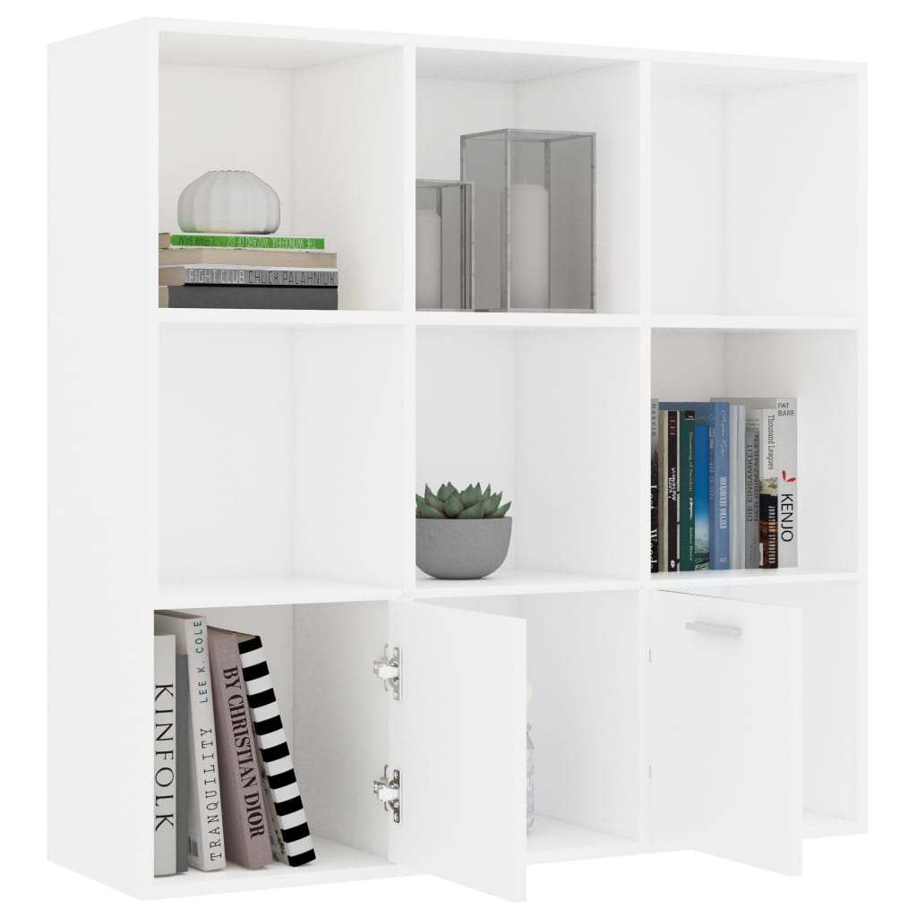 Boekenkast 98X30X98 Cm Spaanplaat Wit 1