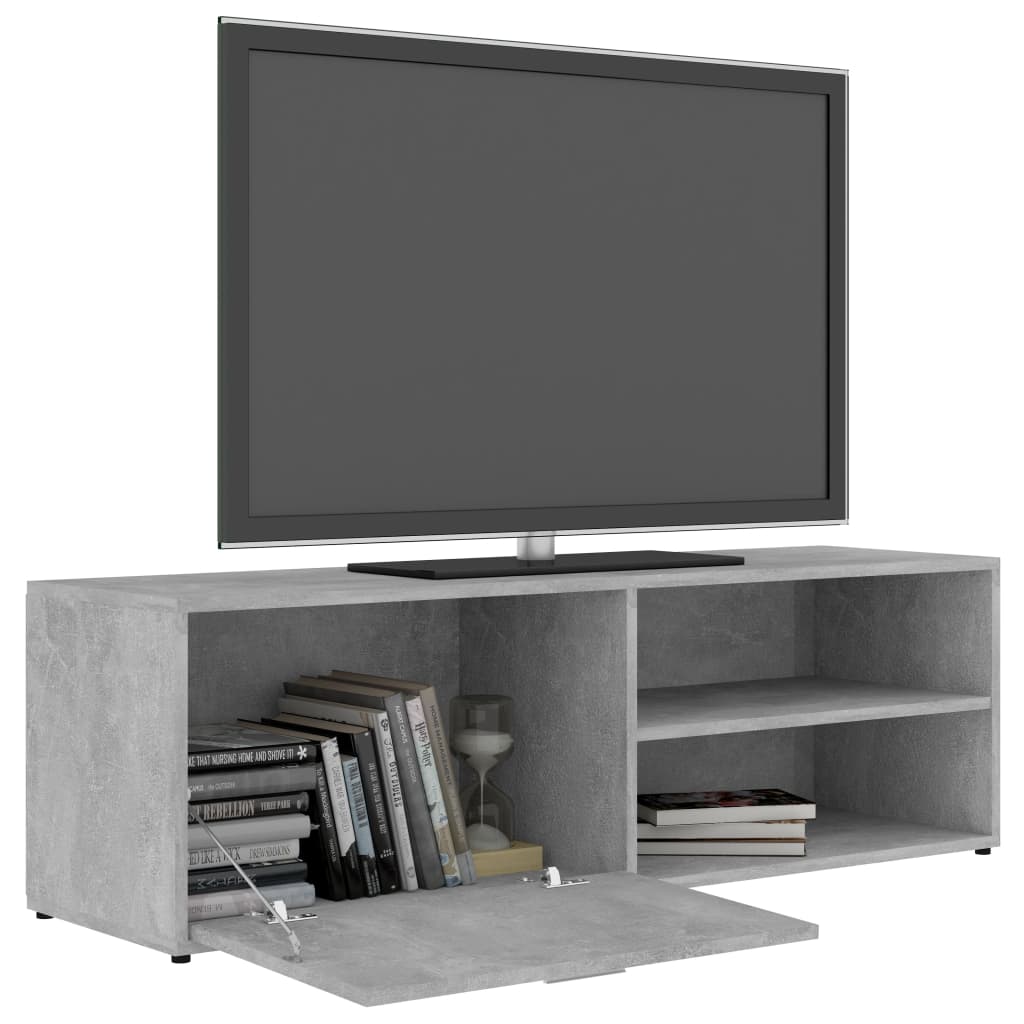 Tv-Meubel 120X34X37 Cm Bewerkt Hout Betongrijs