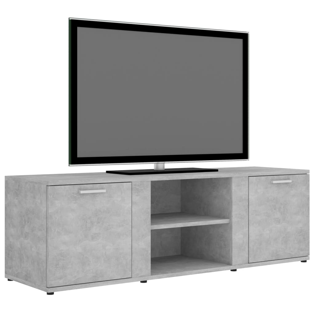 Tv-Meubel 120X34X37 Cm Bewerkt Hout Betongrijs