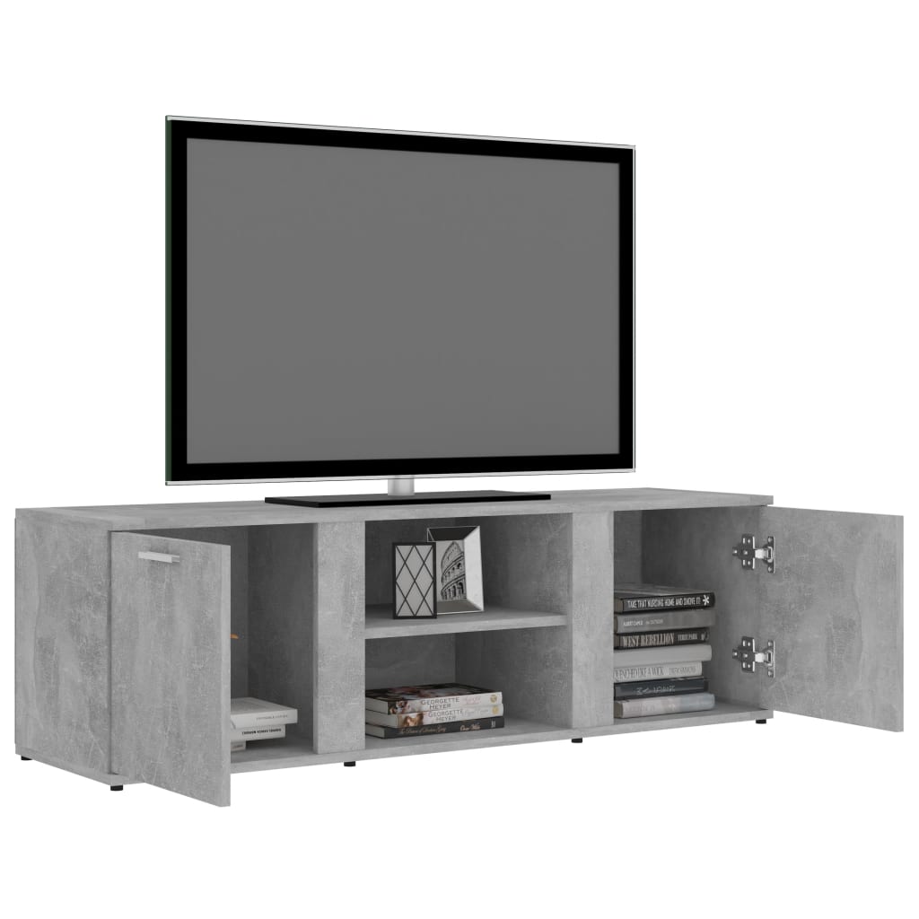 Tv-Meubel 120X34X37 Cm Bewerkt Hout Betongrijs