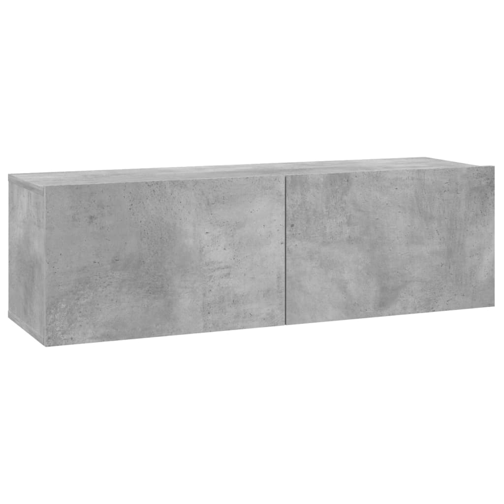 Tv-Meubel 100X30X30 Cm Bewerkt Hout Betongrijs 100 x 30 x 30 cm