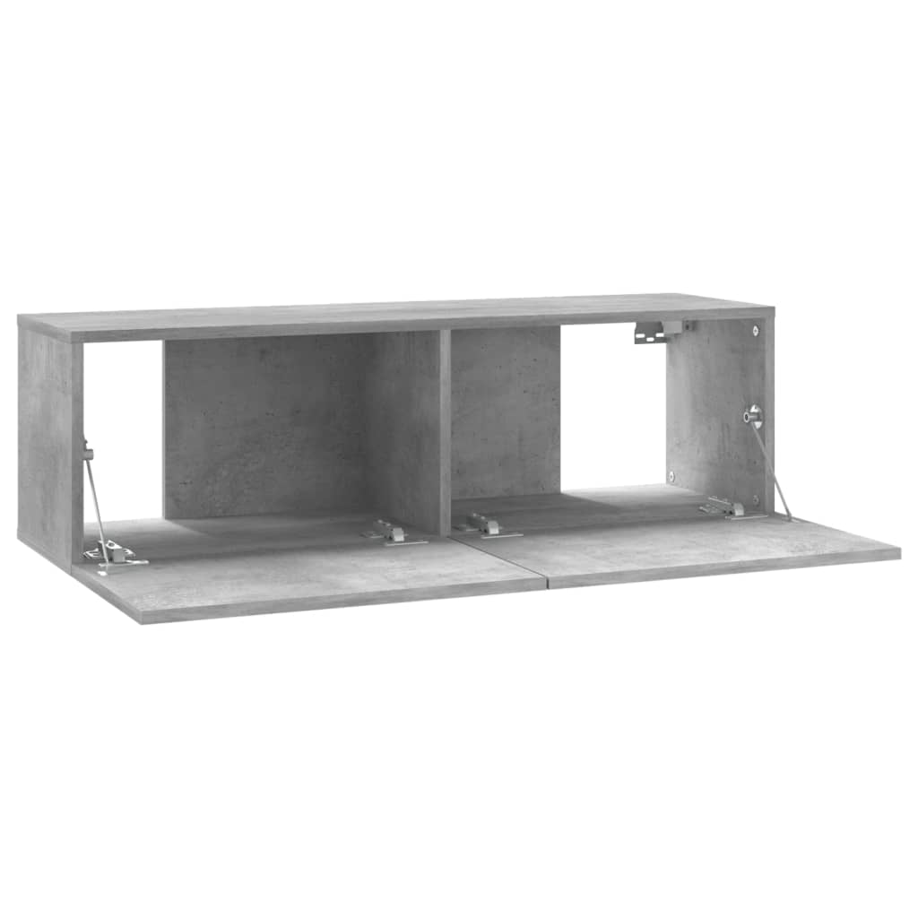 Tv-Meubel 100X30X30 Cm Bewerkt Hout Betongrijs 100 x 30 x 30 cm