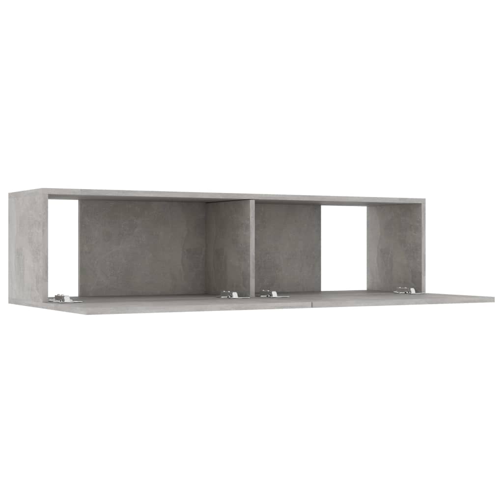 Tv-Meubel 120X30X30 Cm Bewerkt Hout Betongrijs 120 x 30 x 30 cm