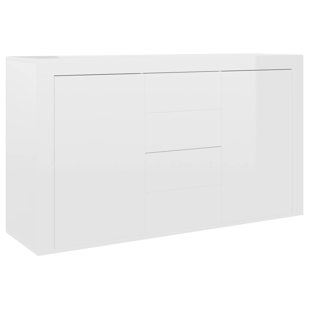 Dressoir 120X36X69 Cm Spaanplaat Hoogglans Wit