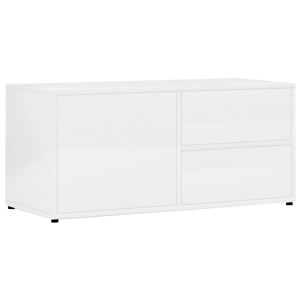 Tv-Meubel 80X34X36 Cm Spaanplaat Hoogglans Wit 1