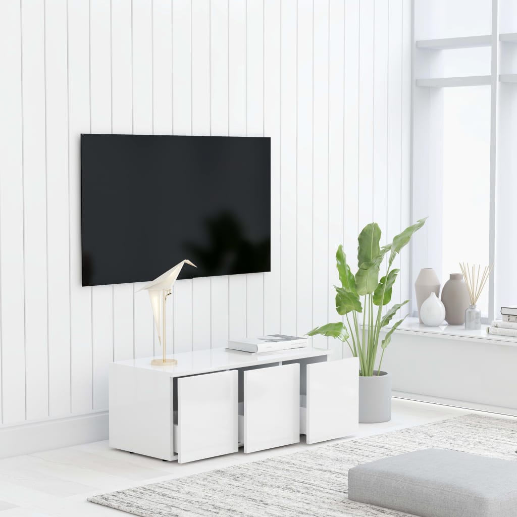 Tv-Meubel 80X34X30 Cm Spaanplaat Wit 1