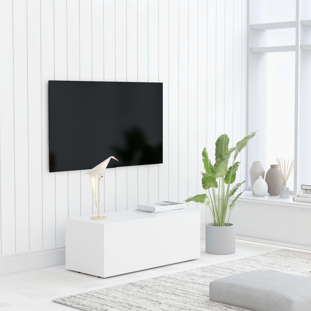 Tv-Meubel 80X34X30 Cm Spaanplaat Wit 1