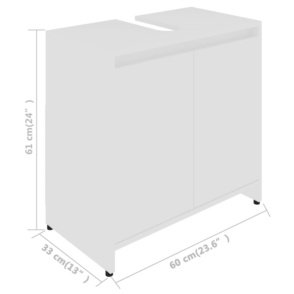 Badkamerkast 60X33X61 Cm Spaanplaat Wit