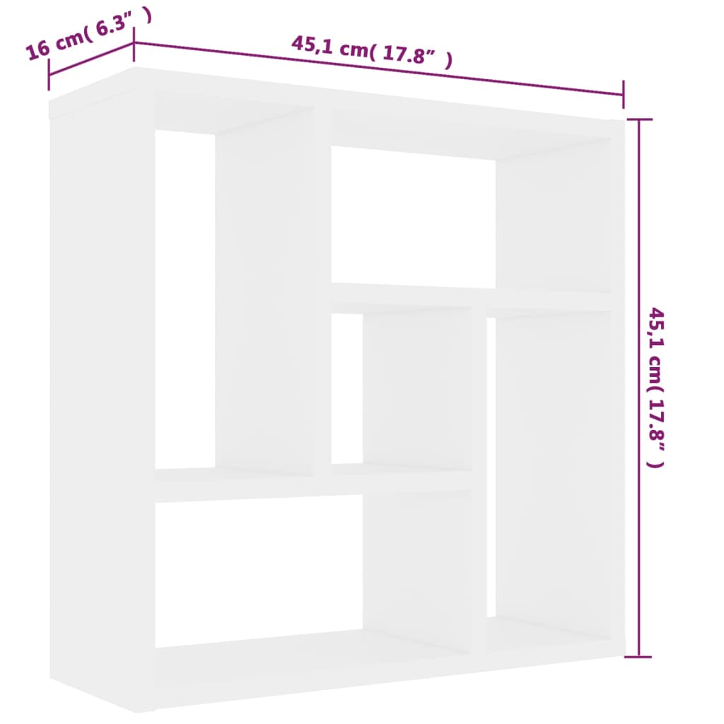 Wandschap 45,1X16X45,1 Cm Spaanplaat Wit